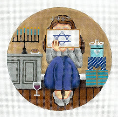 Gayla Elliot GEGS197 Hanukkah Stitching Girl