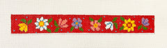 Susan Roberts 2258 Red Floral Key Fob