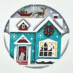 Rebecca Wood 1076A Teal Cottage Ornament