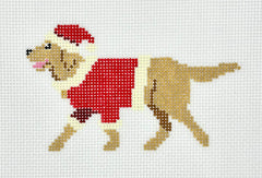 Dogwood Needlepoint AGL-020 Santa Golden Retriever