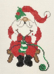 Atlantic Blue Canvas #ABC-702 Knitting Santa
