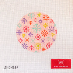 TRUNK SHOW- Stitch Rock Designs #SRD-83P Scattered Snowflakes- Pink