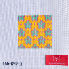 TRUNK SHOW- Stitch Rock Designs #SRD-64Y3 Flowers on Yellow (3 inch)