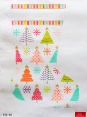 TRUNK SHOW- Stitch Rock Designs #SRD-90 Whimsical Trees Stocking