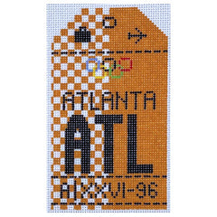 Hedgehog Needlepoint ATL Atlanta Travel Tag