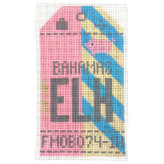 Hedgehog Needlepoint ELH Bahamas Travel Tag