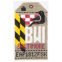Hedgehog Needlepoint BWI Baltimore Travel Tag