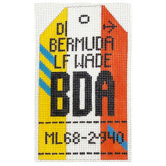Hedgehog Needlepoint BDA Bermuda Travel Tag