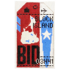 Hedgehog Needlepoint BID Block Island Travel Tag