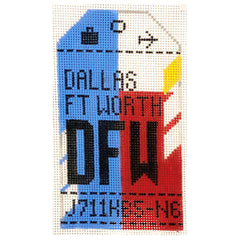 Hedgehog Needlepoint DFW Dallas Fort Worth Travel Tag