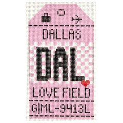 Hedgehog Needlepoint DAL Dallas Love Field Travel Tag