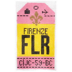 Hedgehog Needlepoint FLR Firenze Travel Tag