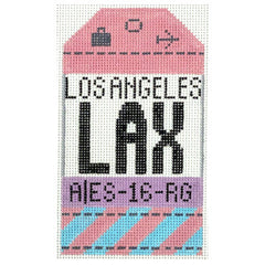 Hedgehog Needlepoint LAX Los Angeles Travel Tag