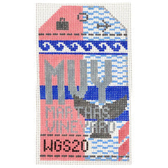 Hedgehog Needlepoint MVY Martha's Vineyard Travel Tag