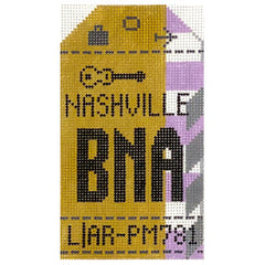 Hedgehog Needlepoint BNA Nashville Travel Tag