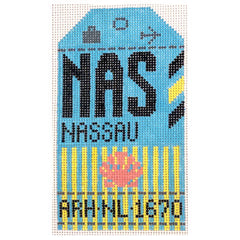 Hedgehog Needlepoint NAS Nassau Travel Tag