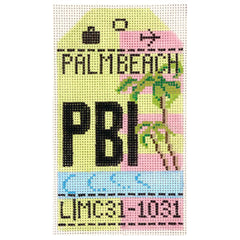 Hedgehog Needlepoint PBI Palm Beach Travel Tag