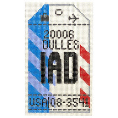 Hedgehog Needlepoint IAD Washington Dulles Travel Tag