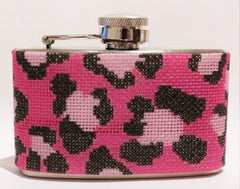 Voila # FL103P Pink Leopard Mini 3 oz. Flask