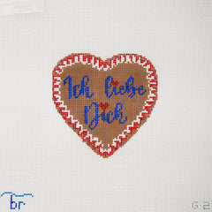 TRUNK SHOW: Blue Ridge Stitchery G2 Ich Liebe Dich (I love you)Gingerbread Heart