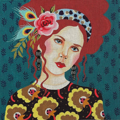 TRUNK SHOW: Colors of Praise PE238B Lady on Turquoise (13M)
