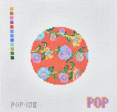 TRUNK SHOW: Pop! Needle Arts POP-108 Orange Floral Vine Round