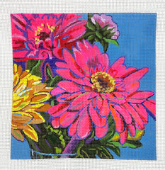 Blue Waters Needlepoint BW428SE Zinnias
