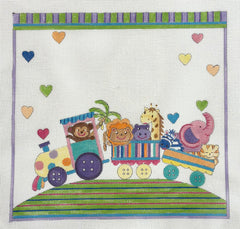 Alice Peterson 3717 Animal Train Birth Announcement