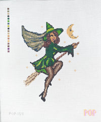 TRUNK SHOW: Pop! Needle Arts POP-159 Retro Witch in Green