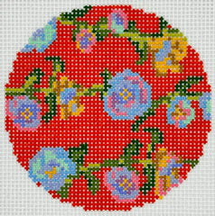 POP! Needle Arts POP108 Orange Floral Vine Round