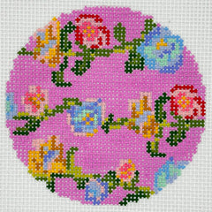 POP! Needle Arts POP107 Pink Floral Vine Round