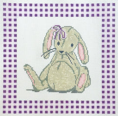 A Poore Girl Paints APBA14 Bunny Lovey with Gingham Border