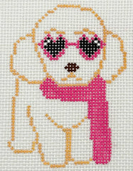Poppy J Stitches PJS-208 Mini Fab White Pup
