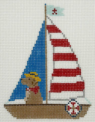 Stitch Style SS348 Sail Boat with Yellow Lab