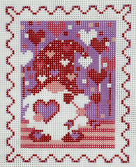 Wipstitch Needleworks WS-245 Cupid Gnome Stamp