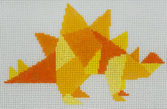 Susan Battle Needlepoint OTHX128 Yellow Stegosaurus
