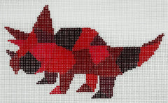 Susan Battle Needlepoint OTHX130 Red Triceratops