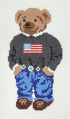 Skooter's Designs Flag Sweater Bear