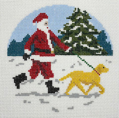 Ann Kaye Studio #AOK106 Sporty Santa - Dog Walking