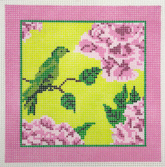 Susan Battle #SP16 Pink & Green Floral with Bird
