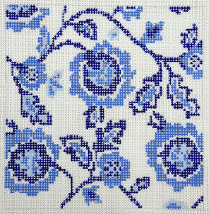 Susan Battle #SP12 Blue & White Floral