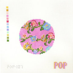 TRUNK SHOW: Pop! Needle Arts POP-107 Pink Floral Vine Round