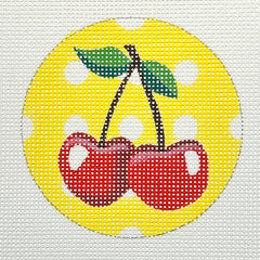 Raymond Crawford HO2734 Cherries on Yellow Dots