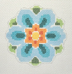 Laura Love Designs LL-IN-4E Blue Geometric Flower
