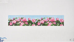 TRUNK SHOW: Blue Ridge Stitchery K3 Pink Blooms Key Fob