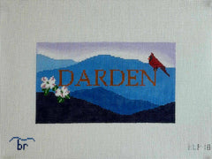TRUNK SHOW: Blue Ridge Stitchery P18 Darden School UVA - blue ridge motif