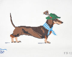 TRUNK SHOW: Blue Ridge Stitchery P5-13 Dackel (dachshund) on 13 mesh