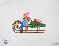 TRUNK SHOW: Blue Ridge Stitchery R23 Festive Sled - girl