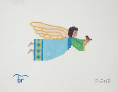 TRUNK SHOW: Blue Ridge Stitchery R24B Angel:  Blue Angel w/ Robin