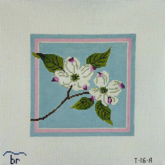 TRUNK SHOW: Blue Ridge Stitchery T16A White Dogwood Blossoms (on 13 mesh)